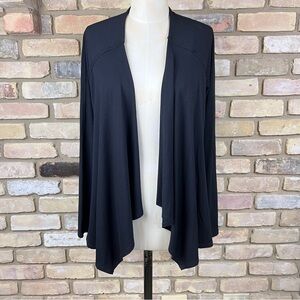 EILEEN FISHER black drapey open front cardigan